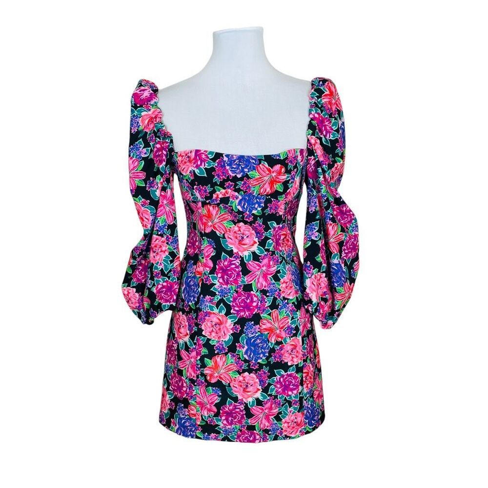 Zara Puff Sleeve Long Sleeve Floral Mini Dress Size Small